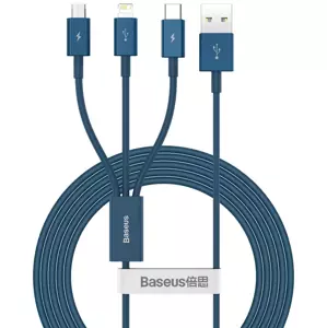 Kabel USB cable 3in1 Baseus Superior Series, USB to micro USB / USB-C / Lightning, 3.5A, 1.2m (blue)