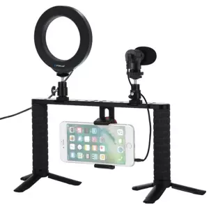 Puluz Vlog platform with LED lamp and microphone Smartphone