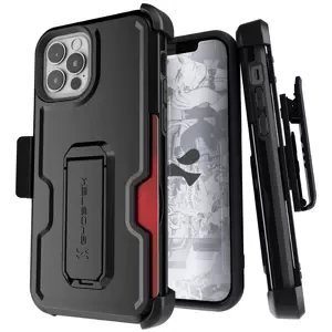 Kryt Ghostek Iron Armor3 Black Rugged Case + Holster for Apple iPhone 12 Pro
