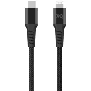 Kabel XQISIT Extra Strong Braided Lightning to USB C 3.0 Black (45569)