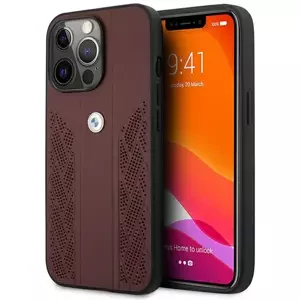 Kryt BMW Case BMHCP13LRSPPR iPhone 13 Pro/13 6,1" red hardcase Leather Curve Perforate (BMHCP13LRSPPR)