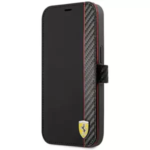Pouzdro Ferrari FESAXFLBKP13SBK iPhone 13 mini 5,4" black book On Track Carbon Stripe (FESAXFLBKP13SBK)