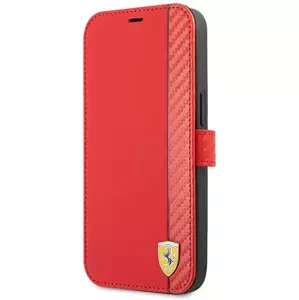 Pouzdro Ferrari FESAXFLBKP13SRE iPhone 13 mini 5,4" red book On Track Carbon Stripe (FESAXFLBKP13SRE)