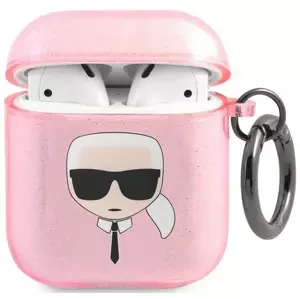 Karl Lagerfeld KLA2UKHGP AirPods cover pink Glitter Karl`s Head (KLA2UKHGP)