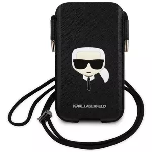 Karl Lagerfeld Handbag KLHCP12MOPHKHK 6,1" black hardcase Saffiano Ikonik Karl`s Head (KLHCP12MOPHKHK)