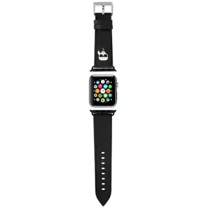 Řemínek Karl Lagerfeld strap for Apple Watch 38/40/41mm black Saffiano Karl Heads (KLAWMOKHK)