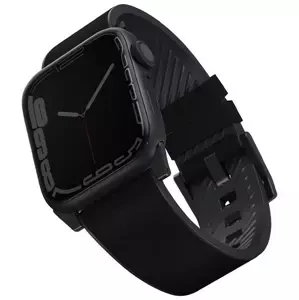 Řemínek UNIQ strap Straden Apple Watch Series 4/5/6/7/SE 42/44/45mm. Leather Hybrid Strap black (UNIQ-45MM-STRABLK)