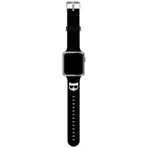 Řemínek Karl Lagerfeld Strap KLAWLSLCK Apple Watch 42/44/45mm black strap Silicone Choupette Heads (KLAWLSLCK)