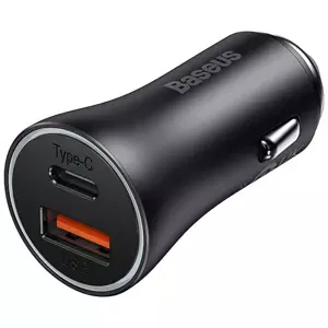 Nabíječka do auta Baseus Golden Contactor Max car charger, USB + USB-C, 60W (gray)