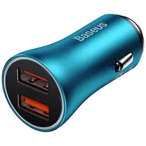 Nabíječka do auta Baseus Golden Contactor Max car charger, 2x USB, 60W (blue)