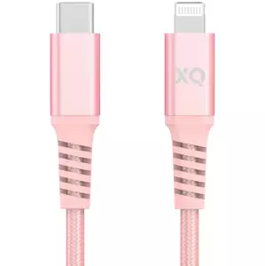 Kabel XQISIT Cotton braided Lightn. to USB-C 3.0 200cm pink (45570)