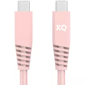 Kabel XQISIT Cotton braided USB-C to USB-C 3.1 200cm E-M pink (45572)