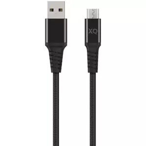 Kabel XQISIT NP Cotton braided micro USB to USB-A 2.0 20 black (50878)