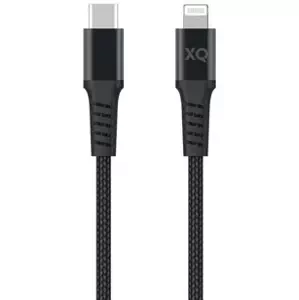 Kabel XQISIT NP Cotton braided Lightn. to USB-C 3.0 200cm black (50891)
