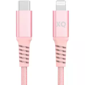 Kabel XQISIT NP Cotton braided Lightn. to USB-C 3.0 200cm pink (50892)