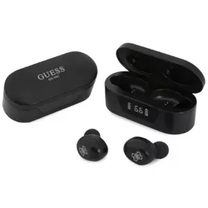 Sluchátka Guess GUTWST31EK TWS Bluetooth Headphones + Docking Station Black (GUTWST31EK)