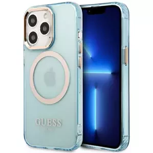 Kryt Guess GUHMP13LHTCMB iPhone 13 Pro blue hard case Gold Outline Translucent MagSafe (GUHMP13LHTCMB)
