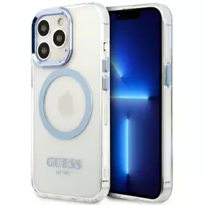 Kryt Guess GUHMP13LHTRMB iPhone 13 Pro blue hard case Metal Outline Magsafe (GUHMP13LHTRMB)