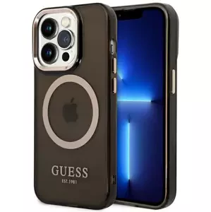 Kryt Guess GUHMP14XHTCMK iPhone 14 Pro Max 6,7" black hard case Gold Outline Translucent MagSafe (GUHMP14XHTCMK)