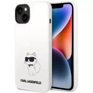 Kryt Karl Lagerfeld iPhone 14 6,1" hardcase white Silicone Choupette (KLHCP14SSNCHBCH)