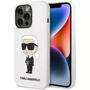 Kryt Karl Lagerfeld iPhone 14 Pro Max 6,7" hardcase white Silicone Ikonik (KLHCP14XSNIKBCH)