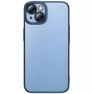 Kryt Baseus Glitter Transparent Case and Tempered Glass set for iPhone 14 Plus (blue)