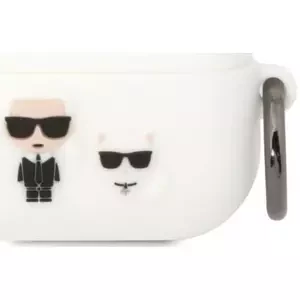 Pouzdro Karl Lagerfeld AirPods Pro cover white Silicone Karl & Choupette (KLACAPSILKCW)