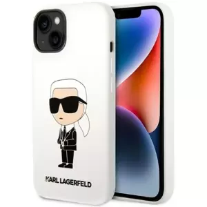Kryt Karl Lagerfeld iPhone 14 6,1" hardcase white Silicone Ikonik (KLHCP14SSNIKBCH)