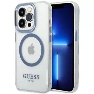 Kryt Guess iPhone 14 Pro Max 6,7" blue hard case Metal Outline Magsafe (GUHMP14XHTRMB)
