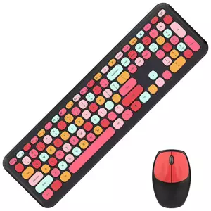 Klávesnice Wireless keyboard + mouse set MOFII 666 2.4G (Black&Red)