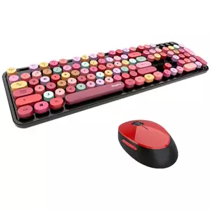 Klávesnice Wireless keyboard + mouse set MOFII Sweet 2.4G (black&red)