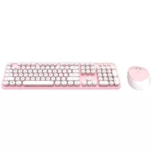 Klávesnice Wireless keyboard + mouse set MOFII Sweet 2.4G (White-Pink)
