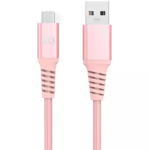 Kabel XQISIT NP Cotton braided USB-C to USB-A 3.0 200cm pink (50836)