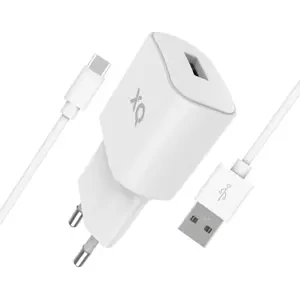 Nabíječka XQISIT NP Travel Charger Single USB-A 2.4A w. USB- white (50853)