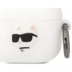 Pouzdro Karl Lagerfeld AirPods 3 cover white Silicone Choupette Head 3D (KLA3RUNCHH)