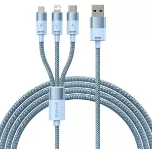 Kabel 3in1 USB cable Baseus StarSpeed Series, USB-C + Micro + Lightning 3,5A, 1.2m (Blue) (6932172622275)