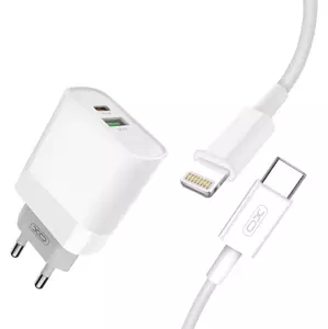 Nabíječka Wall Charger with Lightning Cable XO L64 20W, QC3.0, PD (white) (6920680872442)