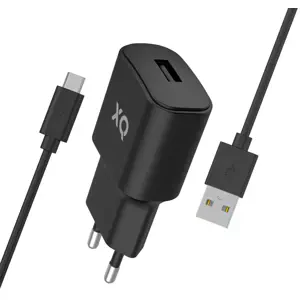Nabíječka XQISIT NP Travel Charger Single USB-A 2.4A w. micro USB Black (52033)