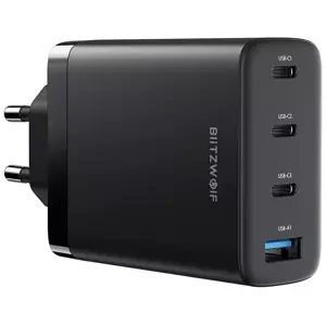 Nabíječka Blitzwolf BW-S23 Wall charger, 3x USB-C, USB-A, GaN, 100W (black) (5905316141131)