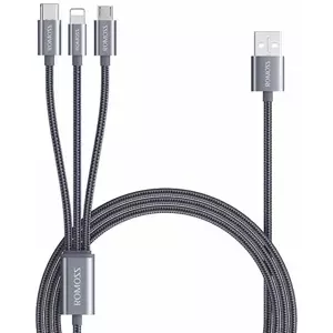Kabel Romoss CB25A 3in1 USB-C / Lightning / Micro 3A USB cable 1.5m, gray (6958377511756)