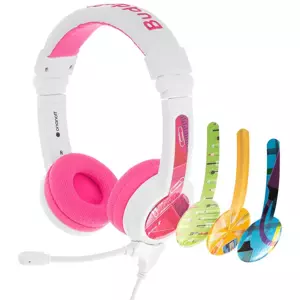 Sluchátka Wired headphones for kids BuddyPhones School+ pink (630282193024)