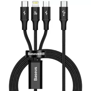 Kabel Baseus Rapid Series 3-in-1 cable USB-C For M+L+T 20W 1.5m Black (6953156204294)