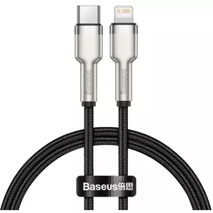 Kabel USB-C cable for Lightning Baseus Cafule, PD, 20W, 0,25m, black (6953156202054)