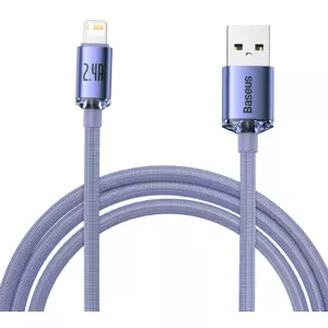 Kabel Baseus Crystal Shine cable USB to Lightning, 2.4A, 2m, purple (6932172602734)