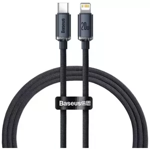 Kabel Baseus Crystal cable USB-C to Lightning, 20W, PD, 1.2m, black (6932172602741)