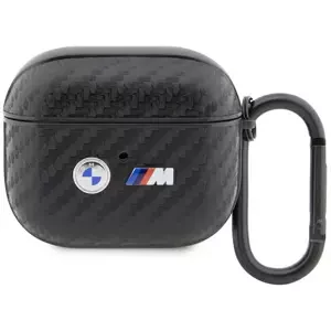 Pouzdro BMW AirPods 3 gen cover Back Carbon Double Metal Logo (BMA3WMPUCA2)