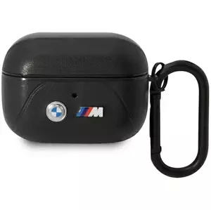 Pouzdro BMW AirPods Pro cover Black Leather Curved Line (BMAP22PVTK)