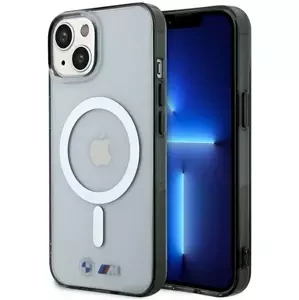 Kryt BMW iPhone 14 Plus 6.7" transparent hardcase Silver Ring MagSafe (BMHMP14MHCRS)