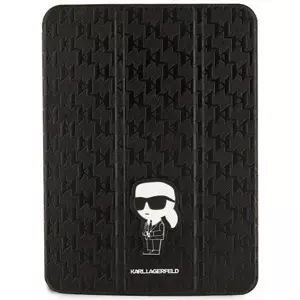 Pouzdro Karl Lagerfeld iPad 10.9" Folio Magnet Allover Cover black Saffiano Monogram Ikonik (KLFC11SAKHPKK)