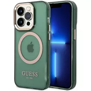Kryt Guess GUHMP14XHTCMA iPhone 14 Pro Max 6,7" khaki hard case Gold Outline Translucent MagSafe (GUHMP14XHTCMA)